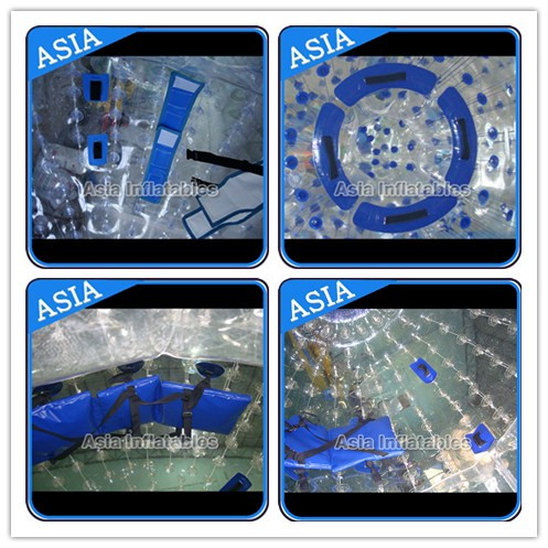 De transparante 1.0mm Bal van pvc Aqua Zorbing met Kleurenpunten voor Poolgebruik