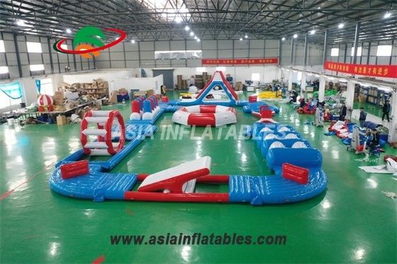 Mobile 20x15m Inflatable Aquatic Sport Park Logo Printed