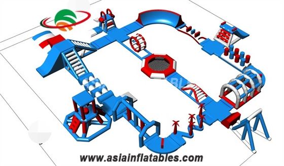 Blauwe Kleurenpool 30M 0.6mm Opblaasbaar het Waterpark van pvc