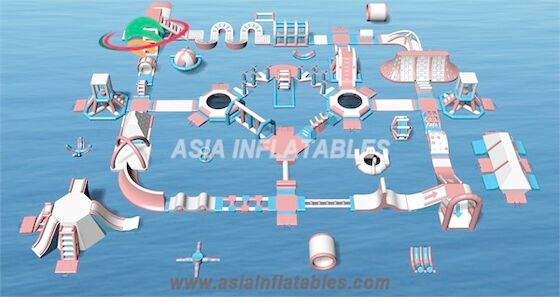 Aangepaste Drijvende Opblaasbare Aqua Park Inflatable Aquatics Park voor Overzees